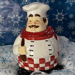 Vintage Ceramic Happy Fat Chef Cookie Jar by Alco